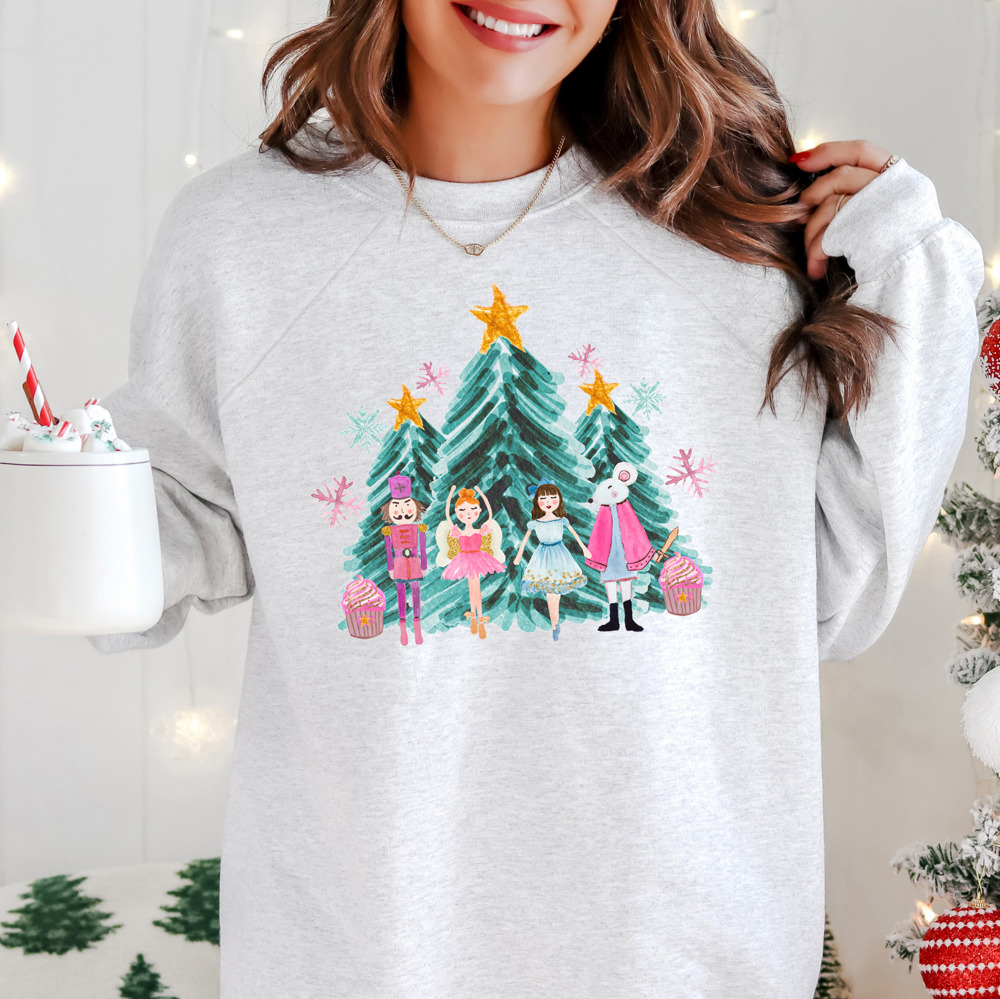 Holiday Nutcracker Watercolor Christmas Bella Canvas Sweater