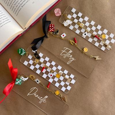 Personalized or Checkered Acrylic Cowgirl Charm Bookmark