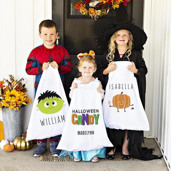 Personalized Halloween Trick or Treat Pillowcase Bag - Choose from 7 Designs