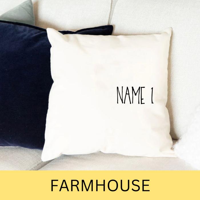 Personalized Family Names Throw Pillow Covers - Choose from 4 Colors and 3 Font Styles