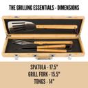  Personalized Grill Set with Bamboo Case - Choose from 6 Engraving Designs