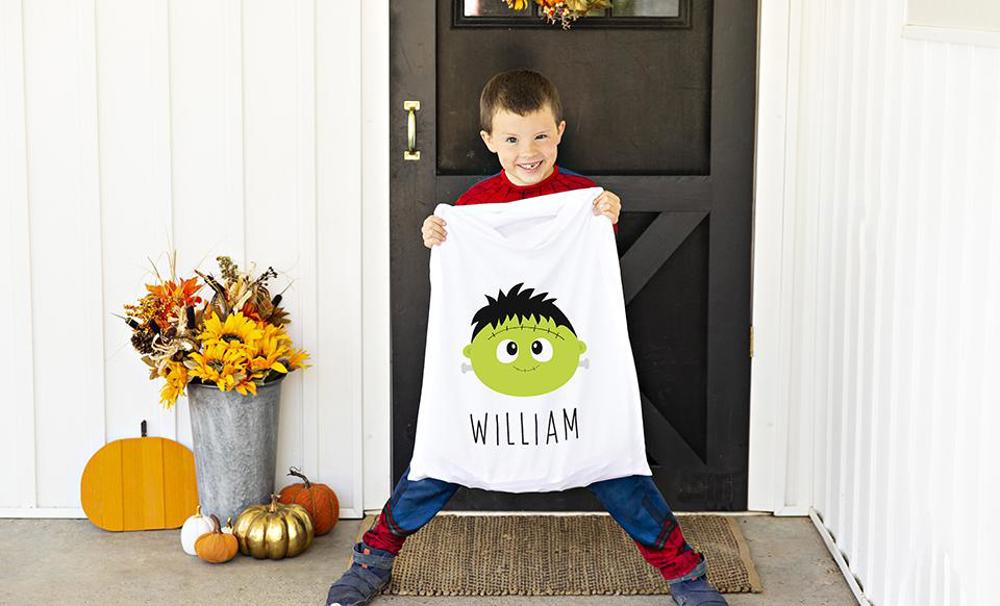 Personalized Halloween Trick or Treat Pillowcase Bag - Choose from 7 Designs