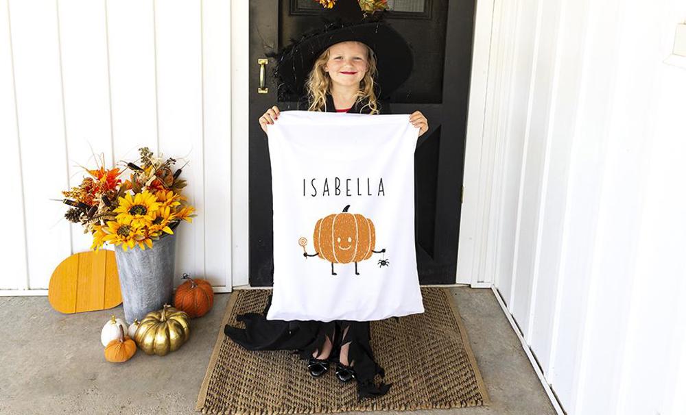 Personalized Halloween Trick or Treat Pillowcase Bag - Choose from 7 Designs