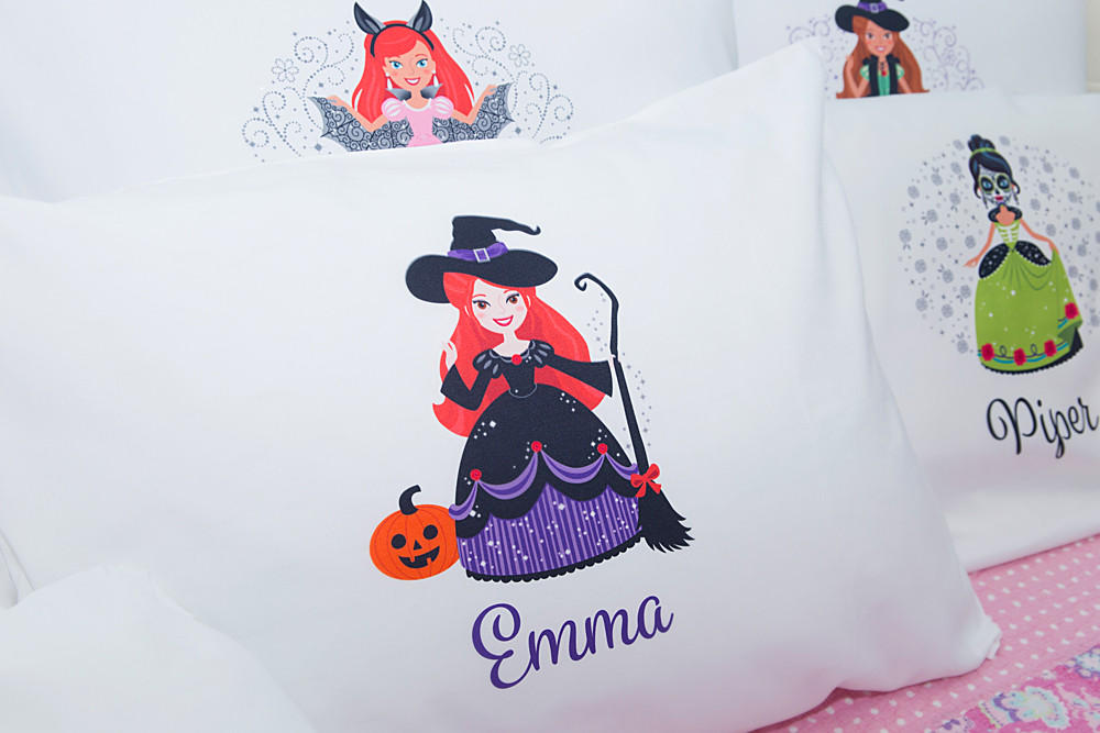 Personalized Halloween Princess Pillowcases - Choose from 7 Designs