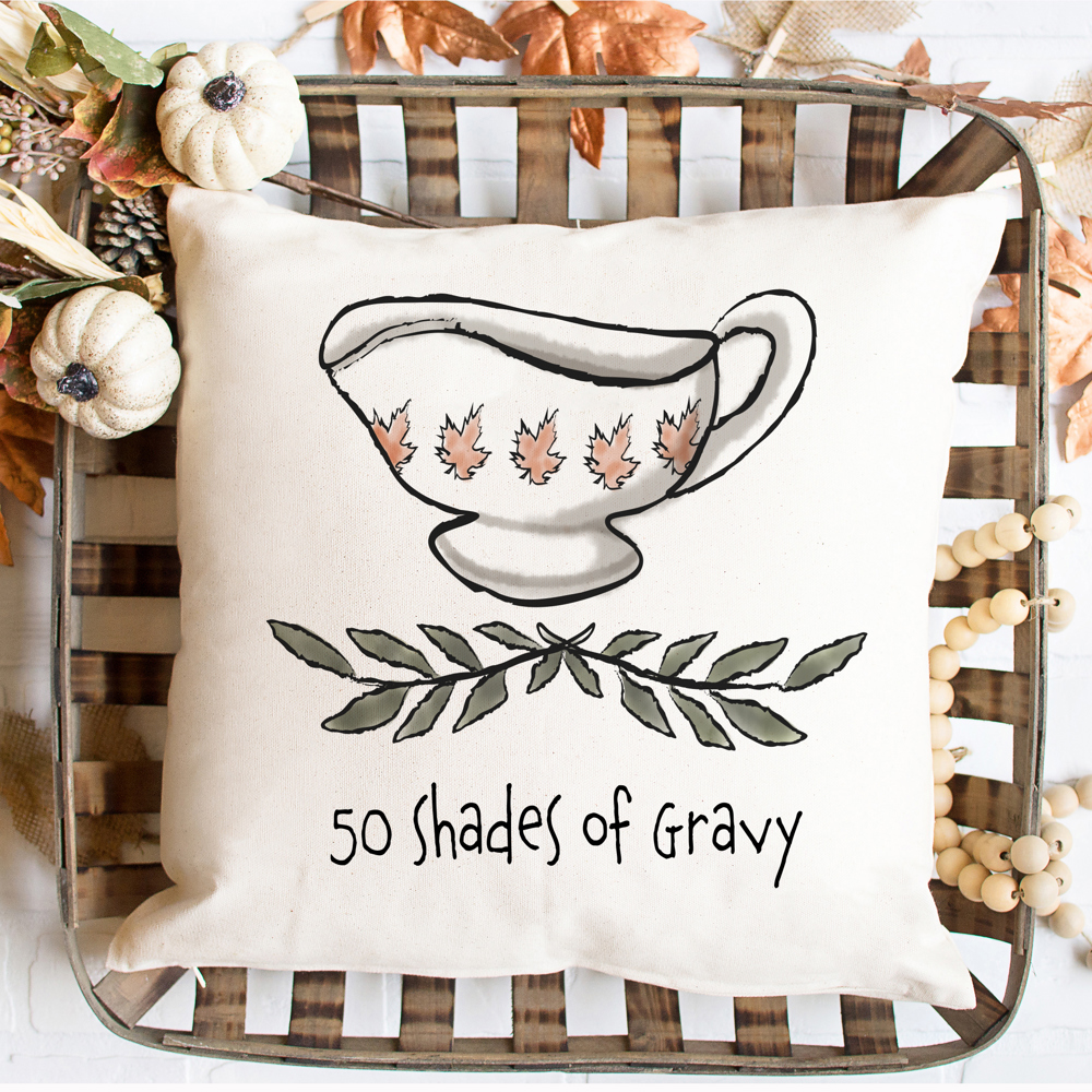 Thanksgiving Throw Pillow Cover 18x18 - Choose from 10 Fun and Festive Fall Designs