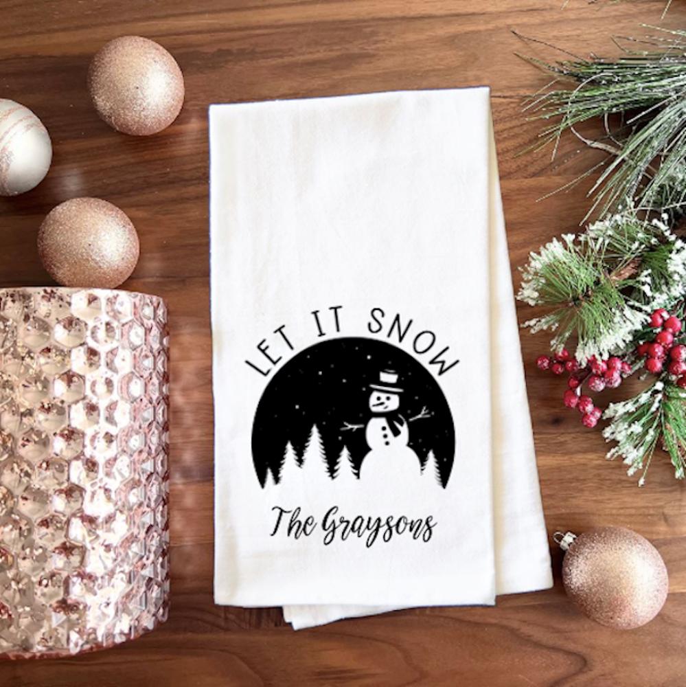 Personalized Holiday Tea Towels - Choose from 8 Designs