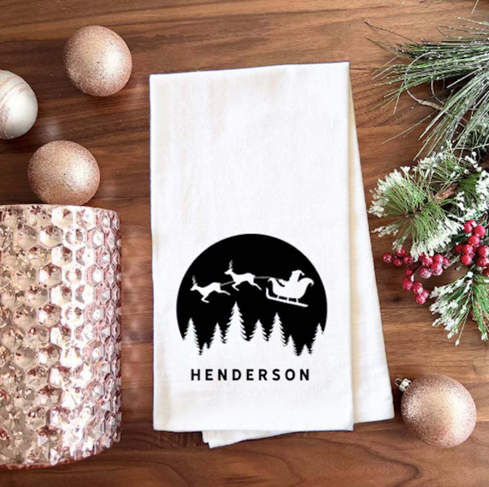 Personalized Holiday Tea Towels - Choose from 8 Designs