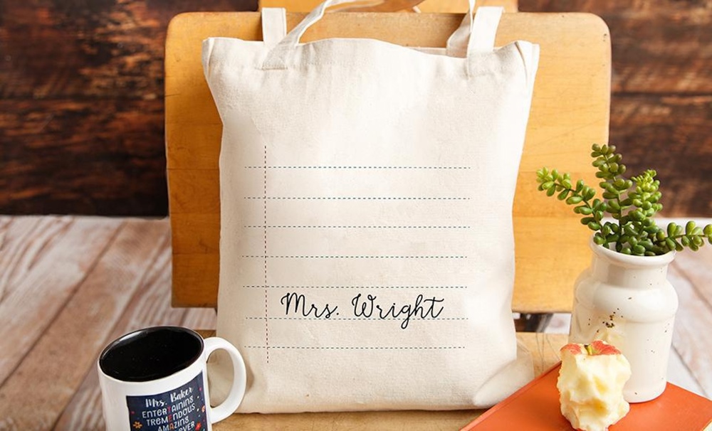 Personalized Teacher Tote Bags - Choose from 12 Designs