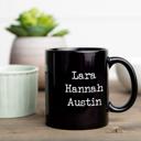  Personalized Family Names Mugs - Choose from White and Black - Add Up to 8 Names