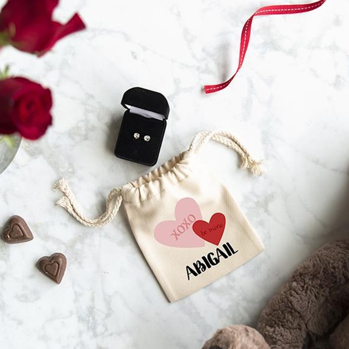 Personalized Love Themed Small Gift Bags - Valentines Day Gift - Choose from 9 Designs