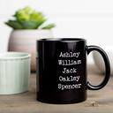  Personalized Family Names Mugs - Choose from White and Black - Add Up to 8 Names