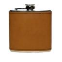 Rawhide Personalized Silver Leather Wrapped Flasks - Choose from 3 Colors and 16 Designs 