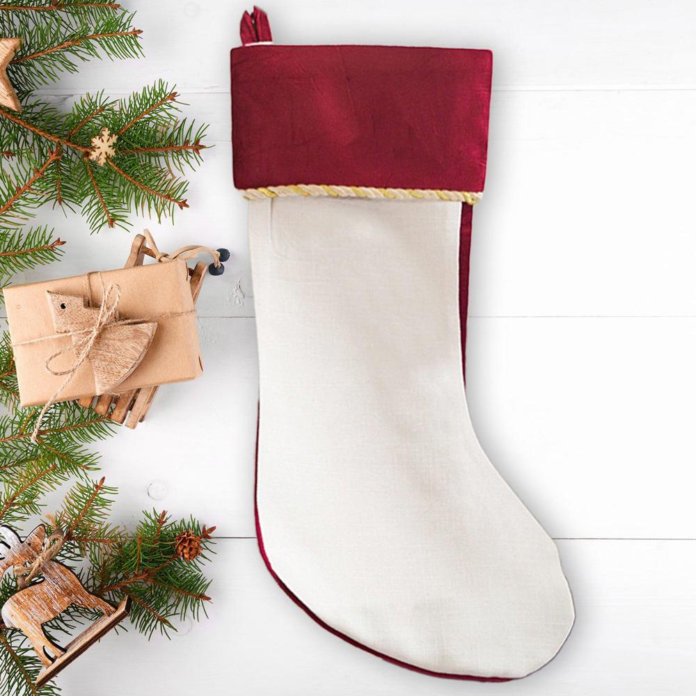 Personalized Family Velvet-trimmed Christmas Stockings - Choose from 3 Cuff Colors and 13 Classic Designs