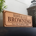  Personalized Wooden Family Name House Signs - 5" x 20" - Unique Housewarming or Wedding Gift for Couples