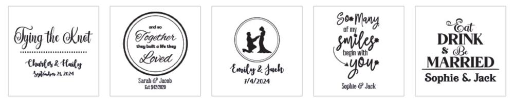 Personalized Wedding Square Rocks Glass - One Glass Only - Choose from 9 Designs