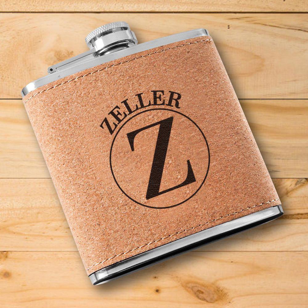 Personalized Cork Flask - Choose from 5 Designs - Stocking Stuffers for Men