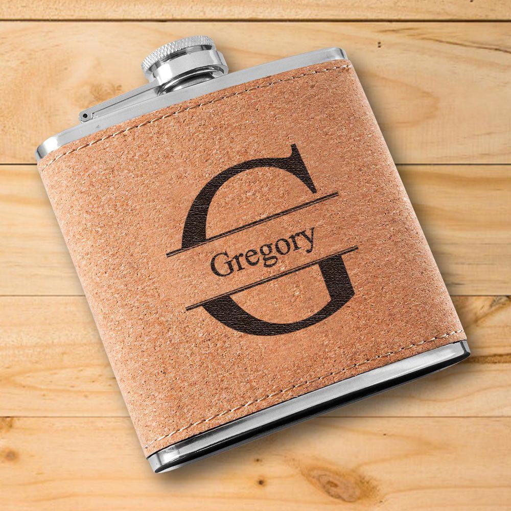 Personalized Cork Flask - Choose from 5 Designs - Stocking Stuffers for Men