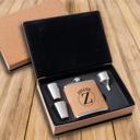  Personalized Cork Flask Set - Choose from 5 Designs - Holiday Gift for Men