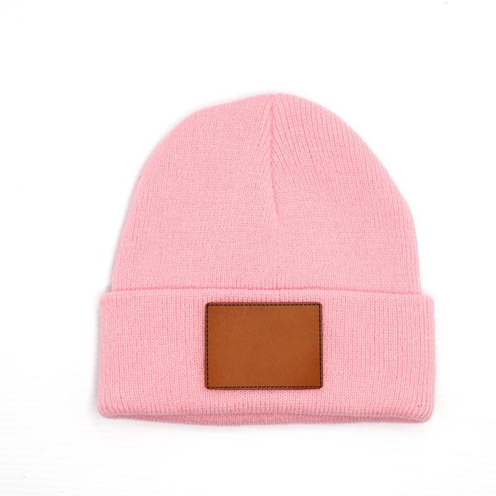 Personalized Small Knit Beanies for Kids - Choose from 7 Colors and 15 Patch Text Designs