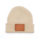 Tan Personalized Small Knit Beanies for Kids - Choose from 7 Colors and 15 Patch Text Designs