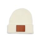 White Personalized Small Knit Beanies for Kids - Choose from 7 Colors and 15 Patch Text Designs