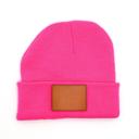 Hot Pink Personalized Small Knit Beanies for Kids - Choose from 7 Colors and 15 Patch Text Designs