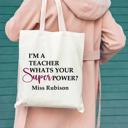  Personalized Teacher Tote Bags - Choose from 12 Designs