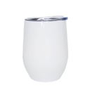 White Personalized Wine Tumbler 12 oz - Choose from 9 Colors and 20 Designs