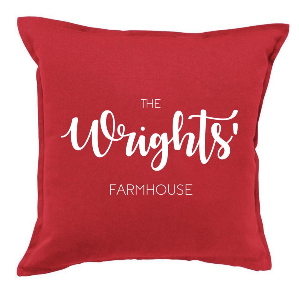 Personalized Colorful Farmhouse Throw Pillow Covers - Choose from 5 Colors and 4 Designs