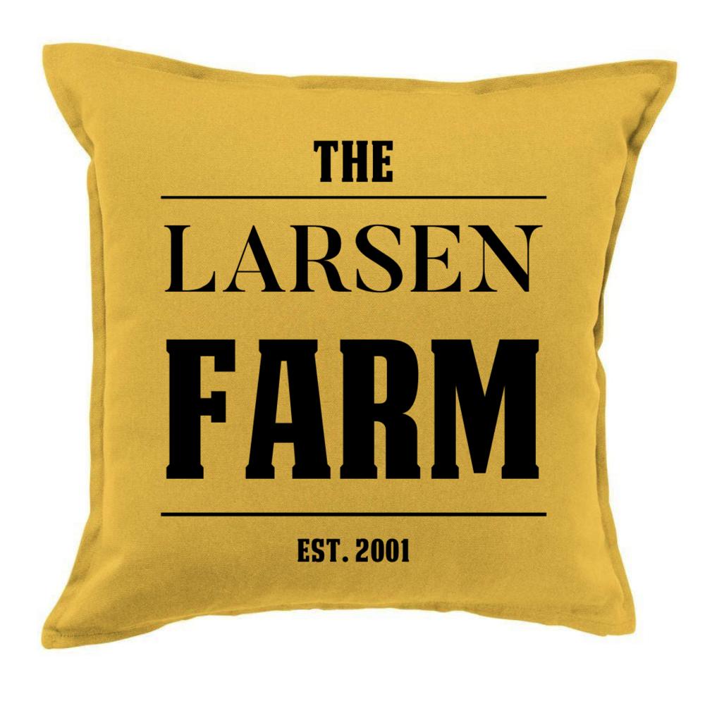 Personalized Colorful Farmhouse Throw Pillow Covers - Choose from 5 Colors and 4 Designs