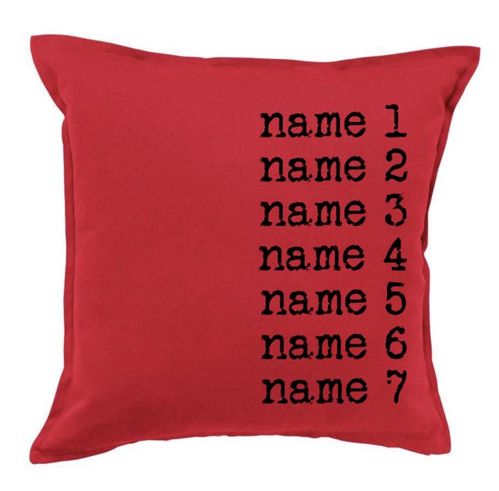 Personalized Family Names Throw Pillow Covers - Choose from 4 Colors and 3 Font Styles