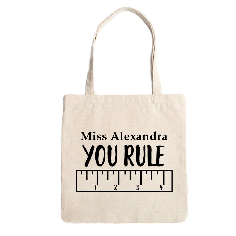 Personalized Teacher Tote Bags - Choose from 12 Designs