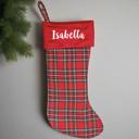  Personalized Red And Green Plaid Stockings - Printed - Choose from 29 Designs - Customized with Initial or Name