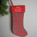  Personalized Red And Green Plaid Stockings - Printed - Choose from 29 Designs - Customized with Initial or Name