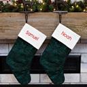  Personalized Velvet Christmas Stockings with Embroidered Name - Choose from 2 Colors and 2 Font Designs