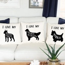  Personalized Dog Breed Throw Pillow Covers (NO Pillow Insert) - 18" x 18" - Choose from 22 Dog Breed Designs - New Year Gift for Pet Lovers