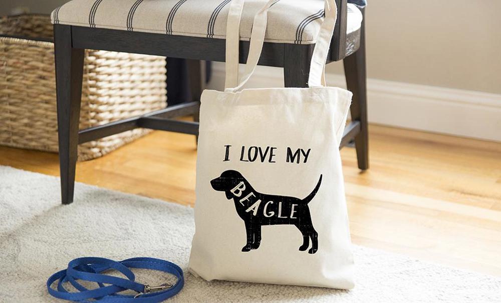 Personalized Dog Tote Bags - Choose from 22 Dog Breed Designs