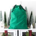 Green LARGE Personalized Merry and Bright Cotton Santa Bags - Choose from 2 Sizes, 3 Colors, and 9 Designs