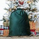 Green Small Personalized Christmas Velvet Santa Bags (Classic Designs) - Choose from 15 Designs