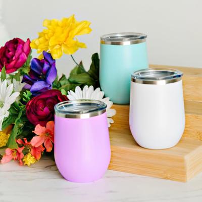 Personalized Wine Tumbler 12 oz - Choose from 9 Colors and 20 Designs