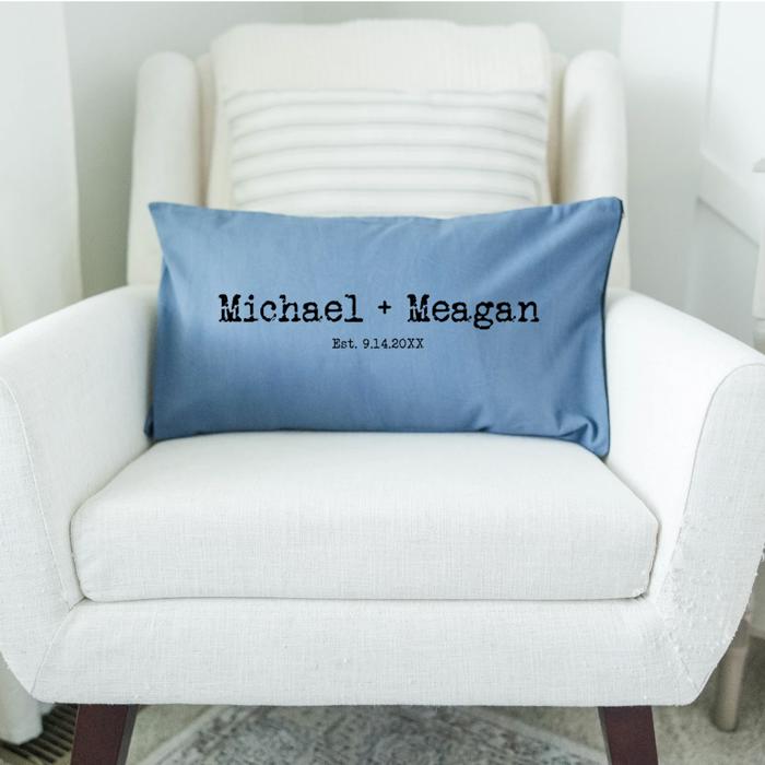 Personalized Family Names Colored Lumbar Throw Pillow Covers (NO Insert Included) - Choose from 3 Colors and 8 Designs - Housewarming Gift - Gift for Couples, Parents, Grandparents