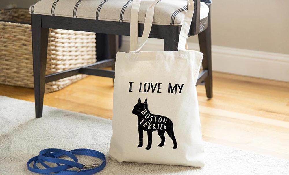 Personalized Dog Tote Bags - Choose from 22 Dog Breed Designs