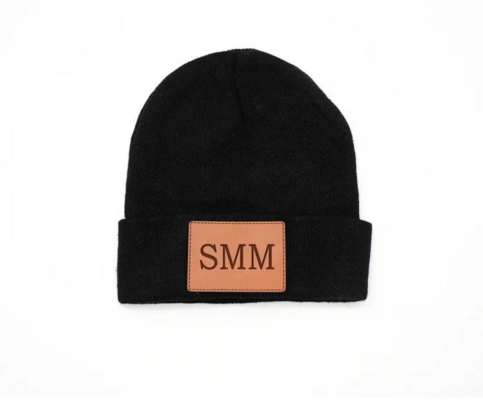 Personalized Small Knit Beanies for Kids - Choose from 7 Colors and 15 Patch Text Designs