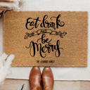  Personalized Christmas Coir Doormats - Choose from 4 Sizes, 3 Print Colors and & 7 Designs - Holiday Welcome Mat