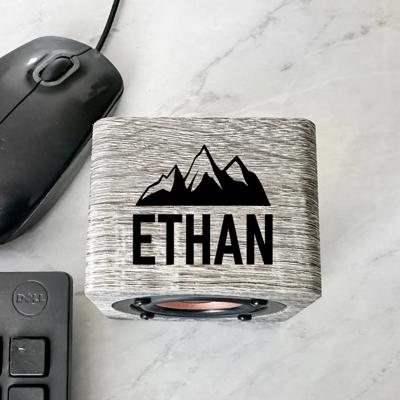 Personalized Gray Bluetooth Speaker - UV Printed (Black Text) - Unique Wedding Party Favor