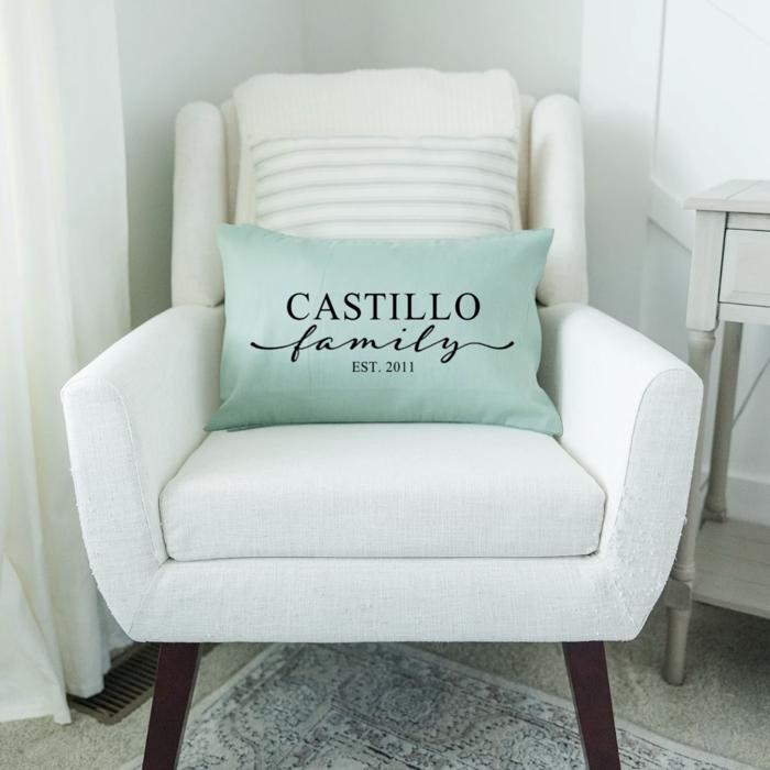 Personalized Family Names Colored Lumbar Throw Pillow Covers (NO Insert Included) - Choose from 3 Colors and 8 Designs - Housewarming Gift - Gift for Couples, Parents, Grandparents