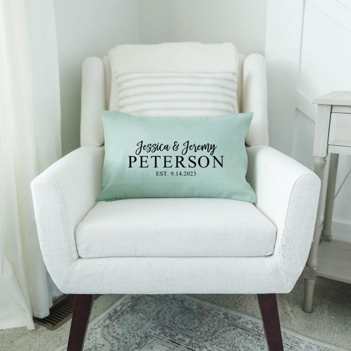 Personalized Family Names Colored Lumbar Throw Pillow Covers (NO Insert Included) - Choose from 3 Colors and 8 Designs - Housewarming Gift - Gift for Couples, Parents, Grandparents