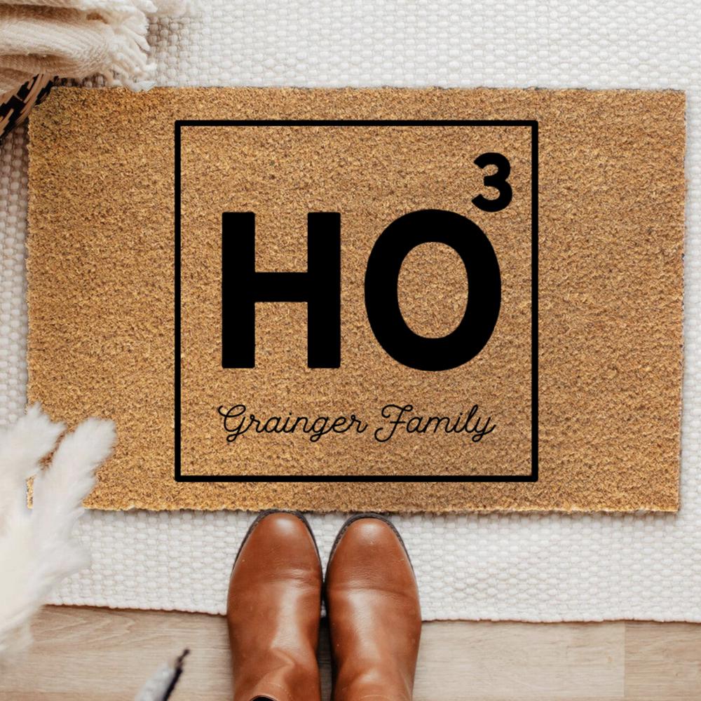 Personalized Christmas Coir Doormats - Choose from 4 Sizes, 3 Print Colors and & 7 Designs - Holiday Welcome Mat