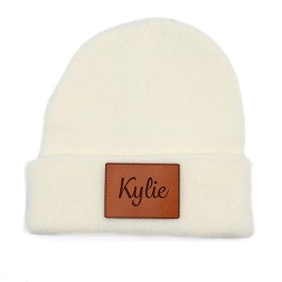 Personalized Small Knit Beanies for Kids - Choose from 7 Colors and 15 Patch Text Designs