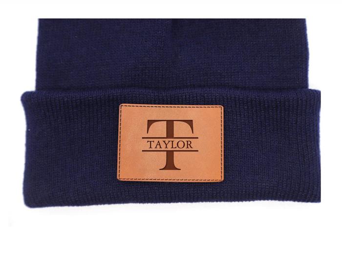 Personalized Small Knit Beanies for Kids - Choose from 7 Colors and 15 Patch Text Designs